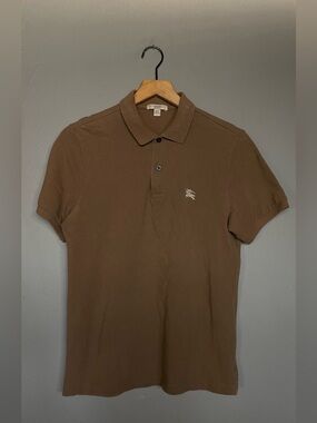 Burberry Brit. Classic Brown Polo Shirt with Embroidered Logo